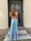 Long Gold Ibiza Dress Alma - Turquoise