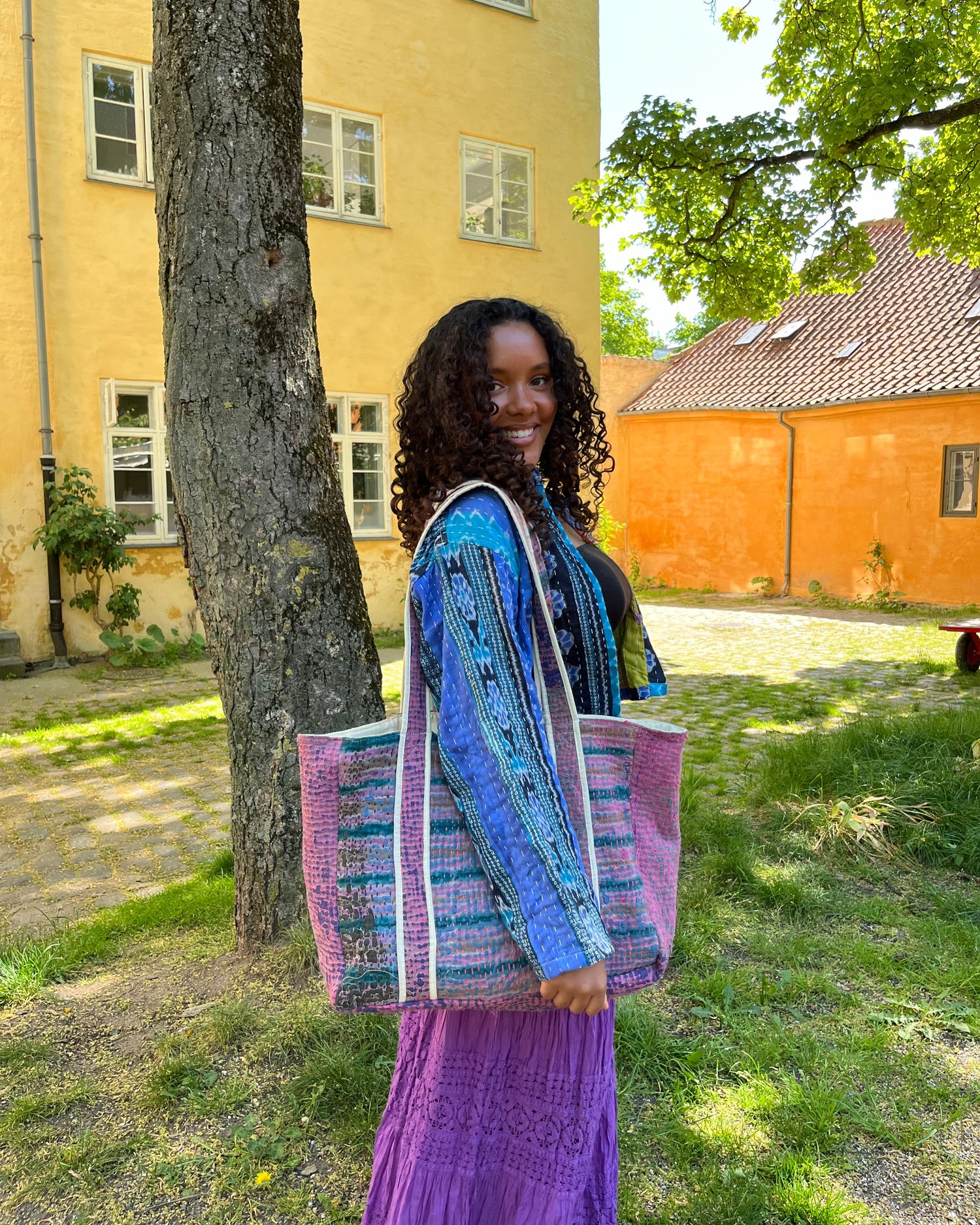 Kantha Qulited Tote Bag