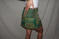 Vintage Sari Beaded Patchwork Bohemian Skirt - Green (XS-S)