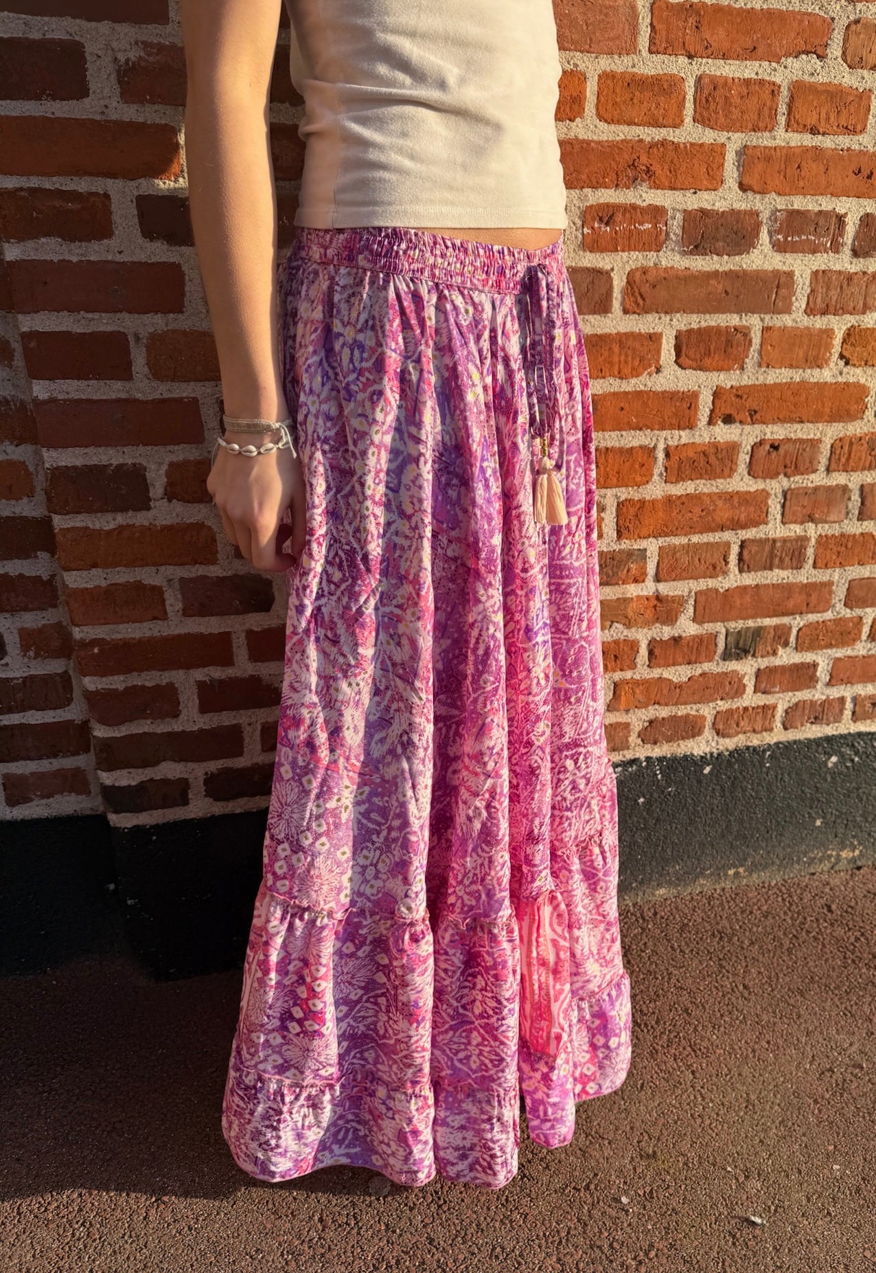 Lila Gold Foil Maxi Skirt