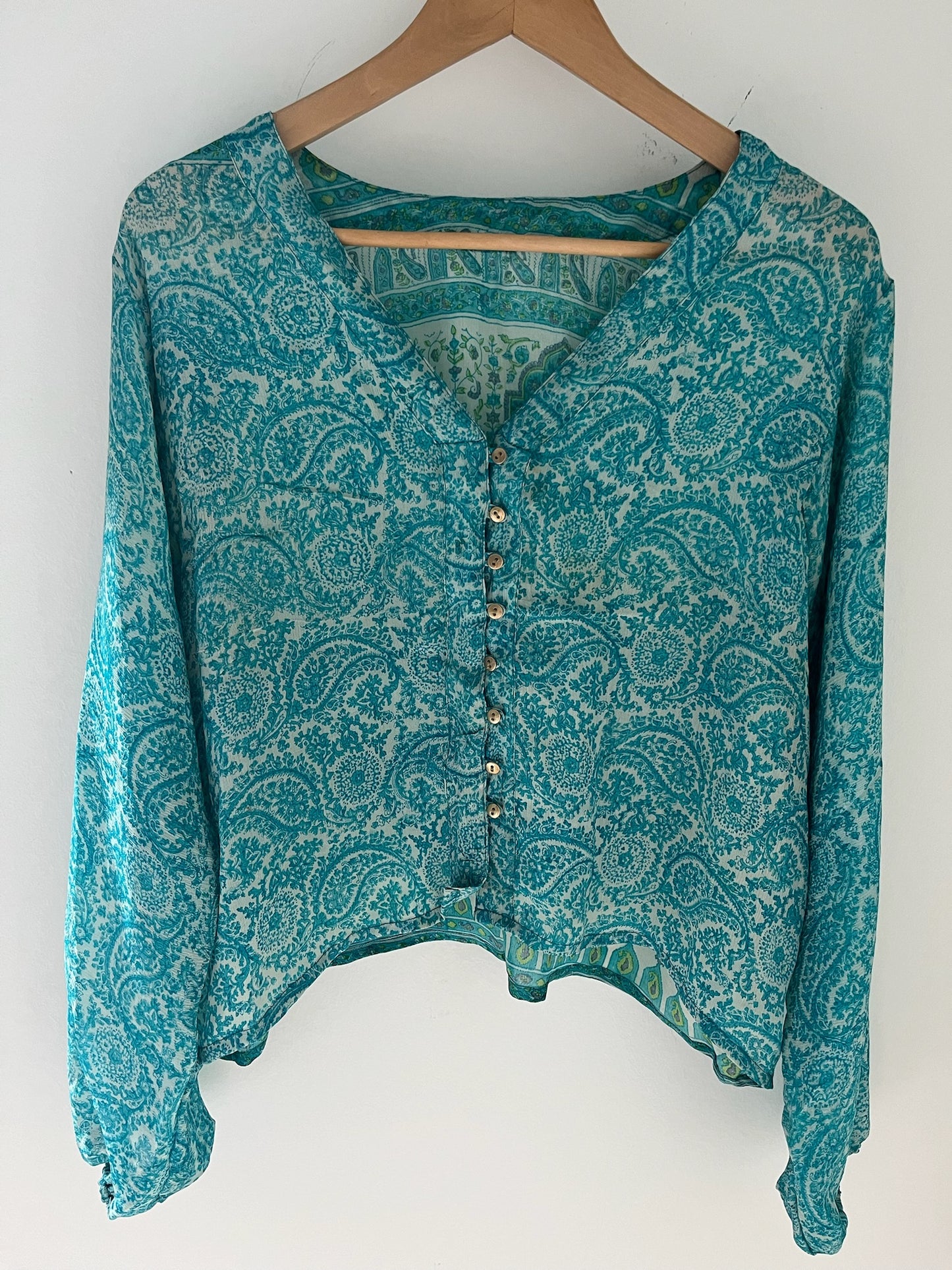 Long Sleeved 100% Silk Shirt