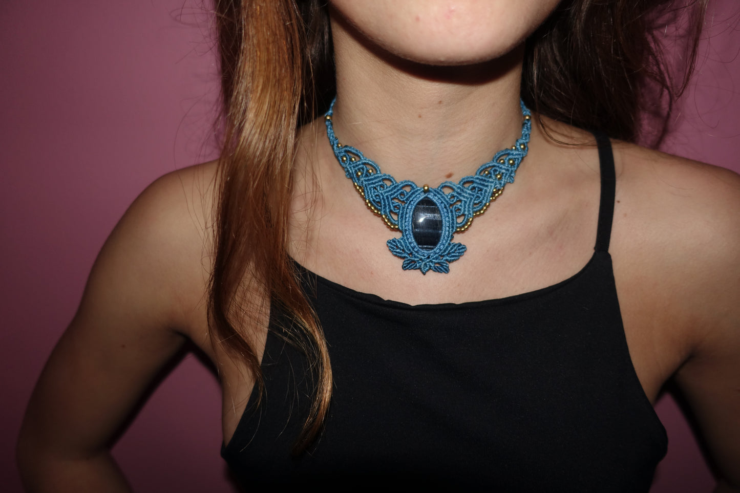 Bohemian Handmade Macrame Chocker - Blue