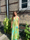 Long Verdi Ibiza Dress (With Gold Foil) - Green