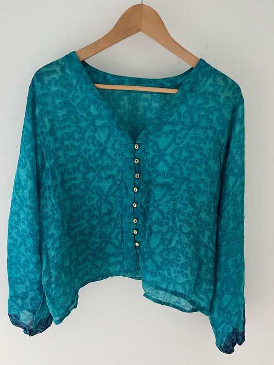 Long Sleeved 100% Silk Shirt