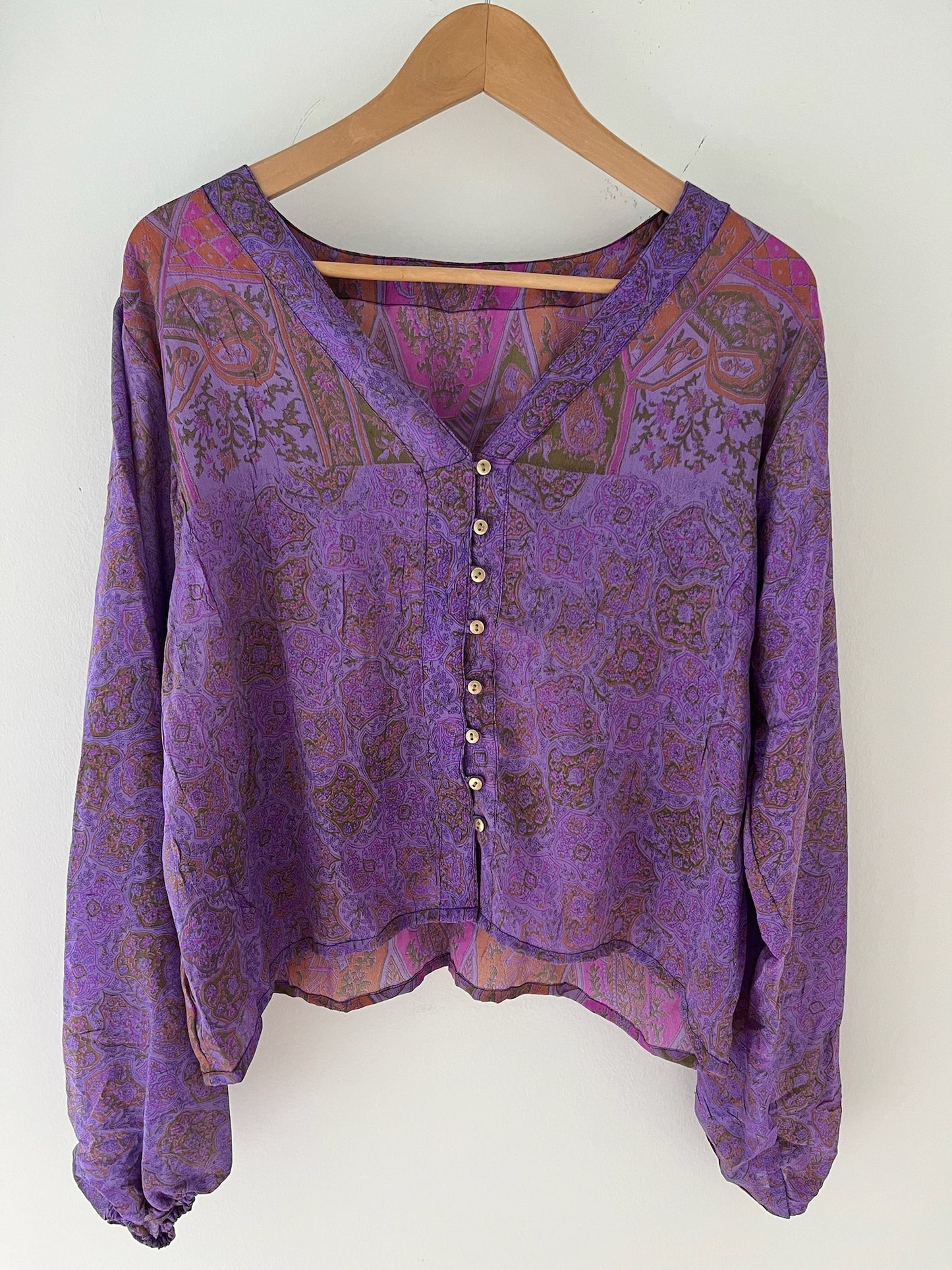 Long Sleeved 100% Silk Top