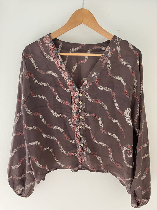 Long Sleeved 100% Silk Top