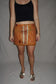 Vintage Sari Beaded Patchwork Bohemian Skirt - Orange (XS-S)