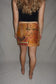 Vintage Sari Beaded Patchwork Bohemian Skirt - Orange (XS-S)