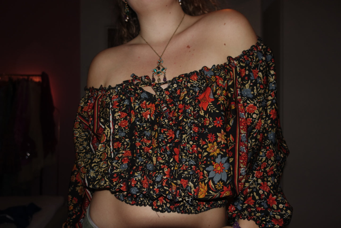 Off-Shoulder 100% Silk Top