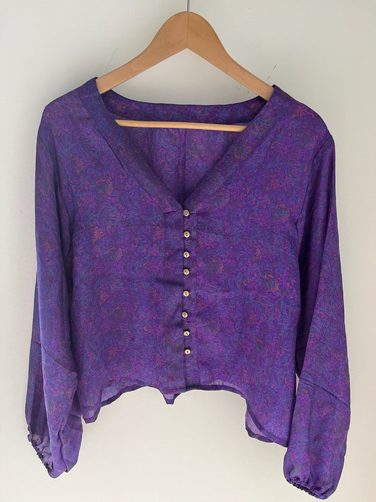 Long Sleeved 100% Silk Shirt