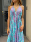 Long Gold Ibiza Dress Alma - Turquoise