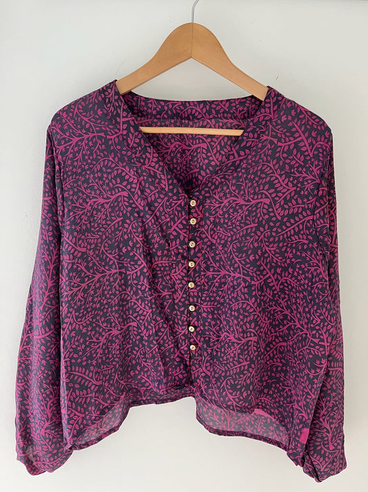 Long Sleeved 100% Silk Shirt