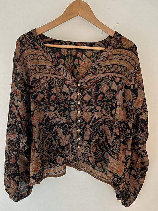 Long Sleeved 100% Silk Shirt