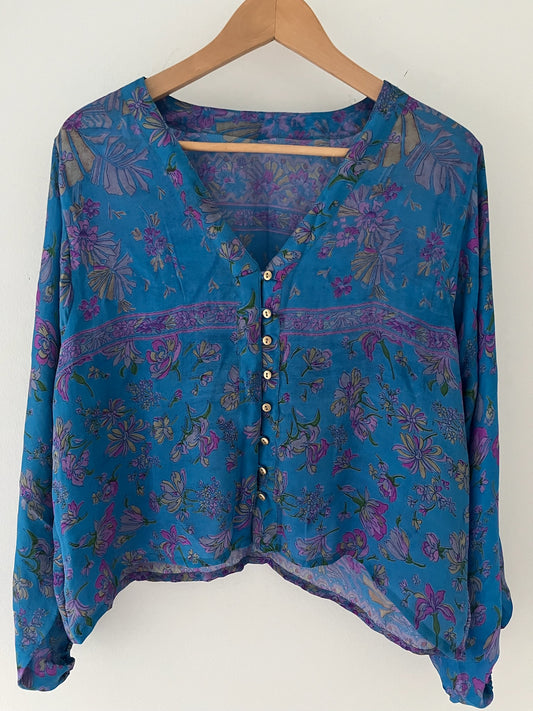 Long Sleeved 100% Silk Shirt