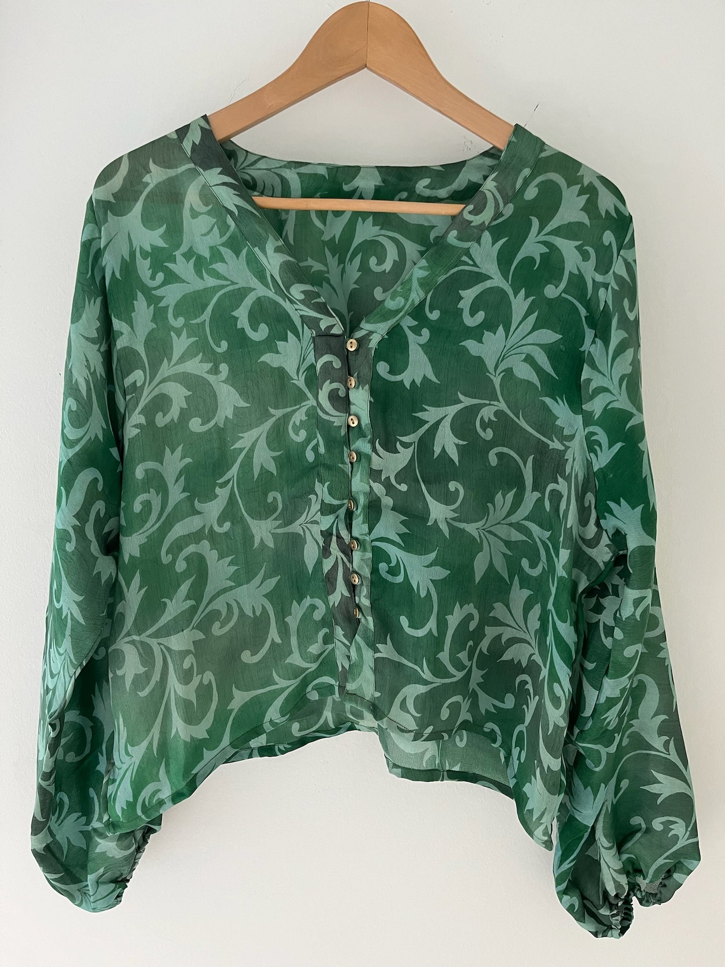 Long Sleeved 100% Silk Shirt