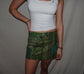 Vintage Sari Beaded Patchwork Bohemian Skirt - Green (XS-S)