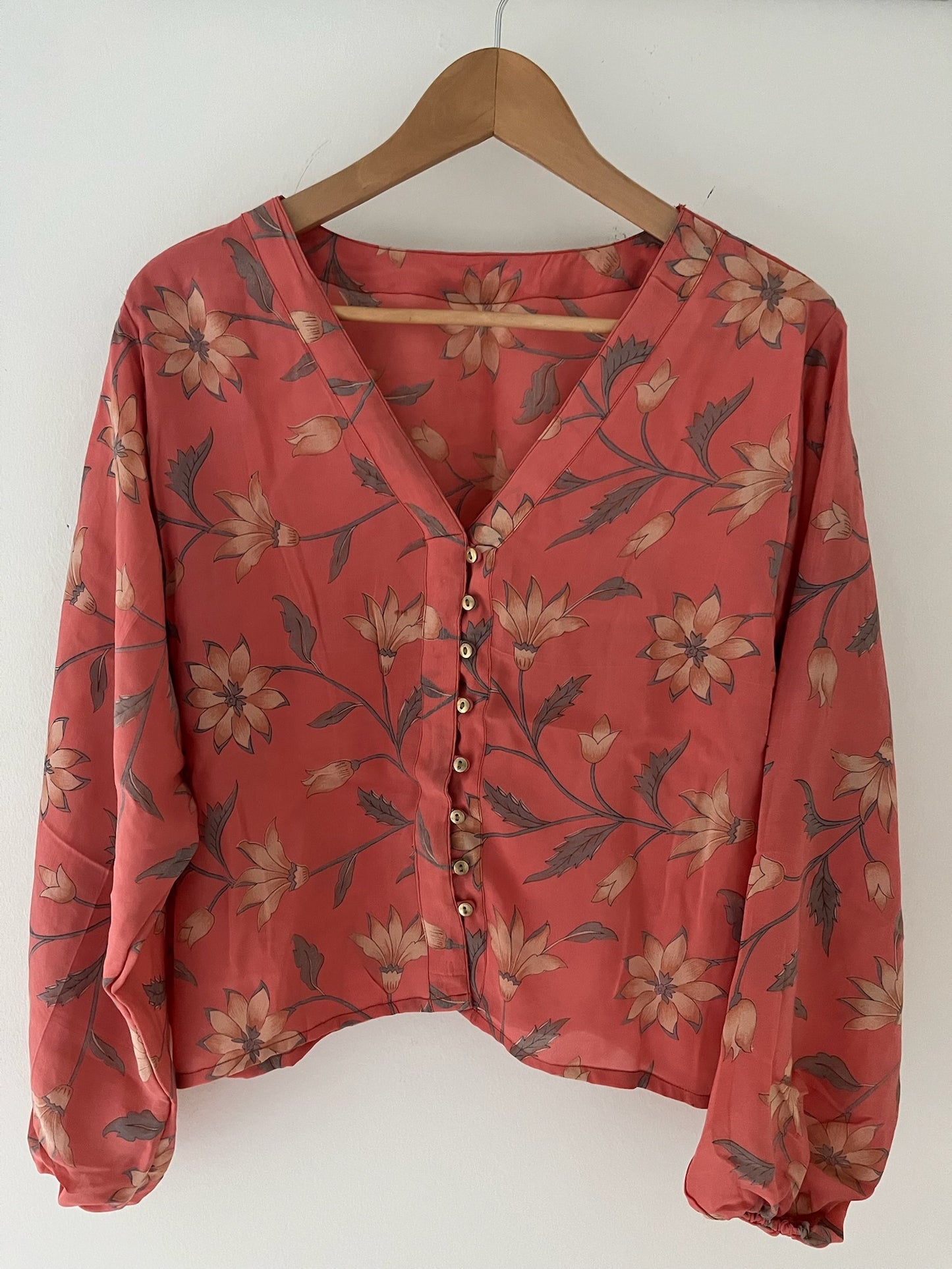 Long Sleeved 100% Silk Shirt