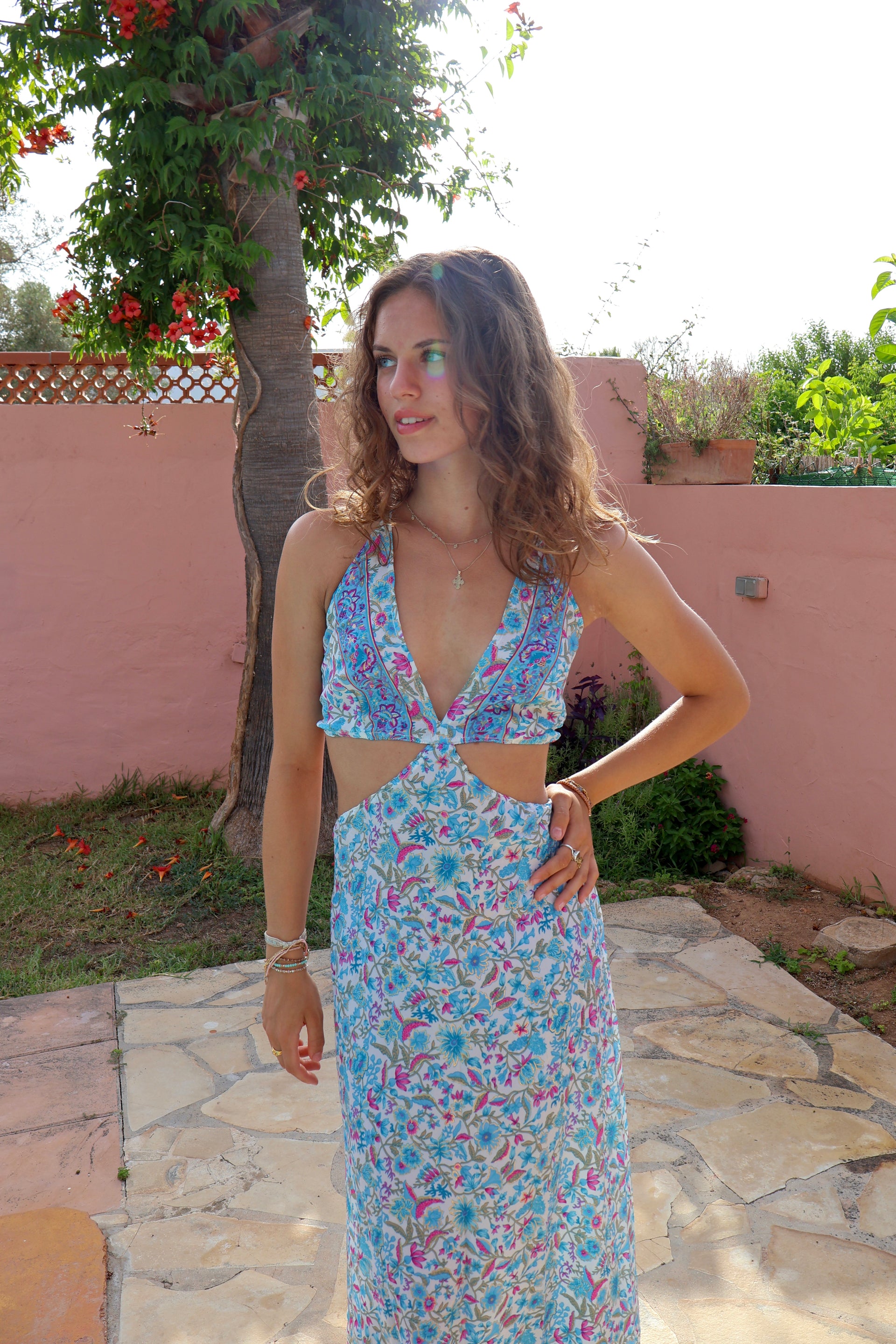 Mid-Cut Dress Blue Ivy (with gold foil)