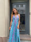 Long Gold Ibiza Dress Alma - Turquoise