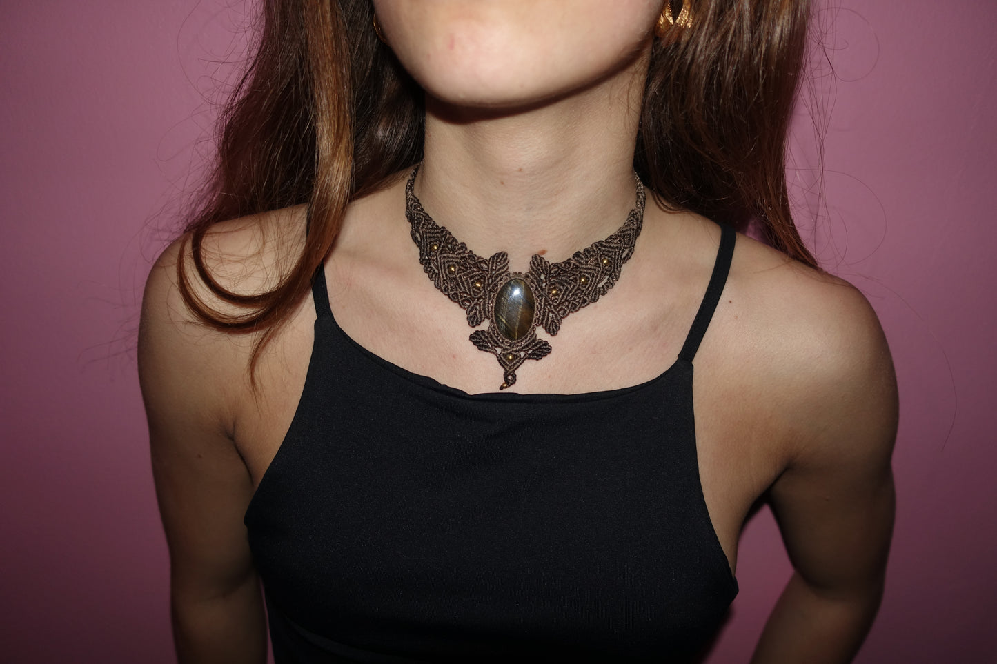 Bohemian Handmade Macrame Chocker - Brown