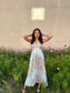 Long Thai Indi Dress (with gold foil) - Light Blue