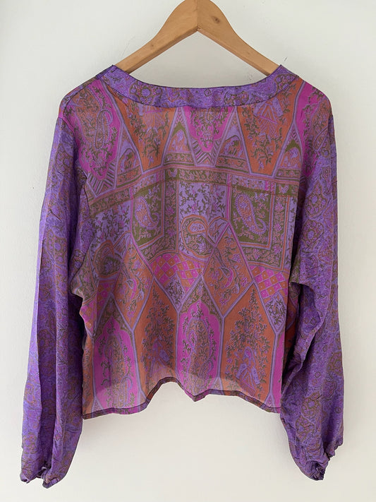 Long Sleeved 100% Silk Top