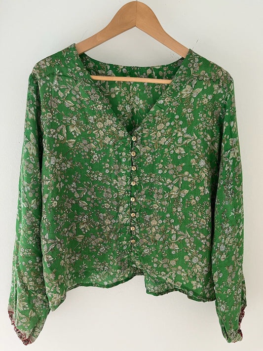 Long Sleeved 100% Silk Top