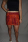 Vintage Sari Beaded Patchwork Bohemian Skirt - Reddish/Orange (XS-S)