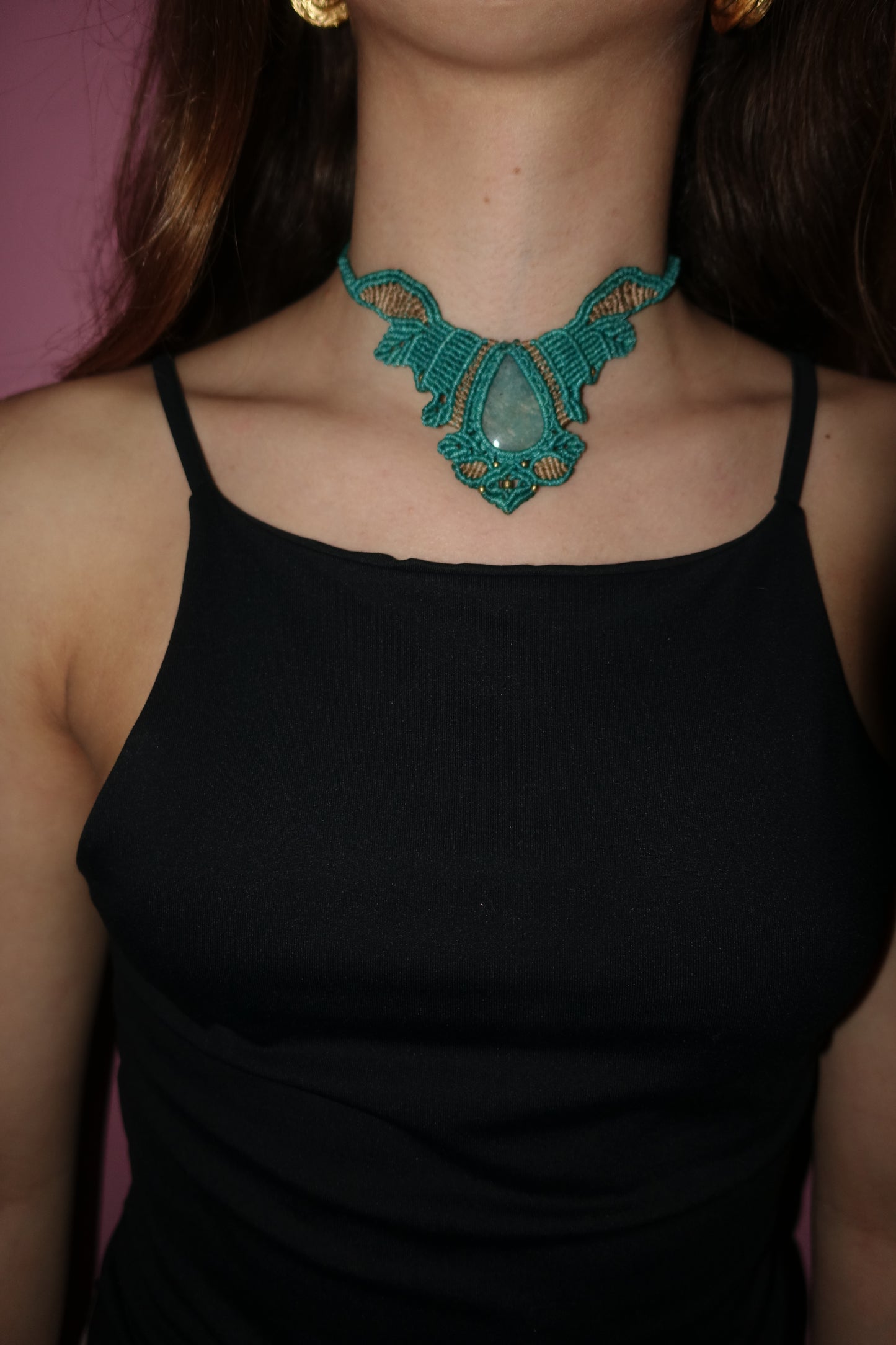 Bohemian Handmade Macrame Chocker - Green