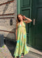 Long Verdi Ibiza Dress (With Gold Foil) - Green