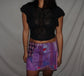 Vintage Sari Beaded Patchwork Bohemian Skirt - Purple (M-L)