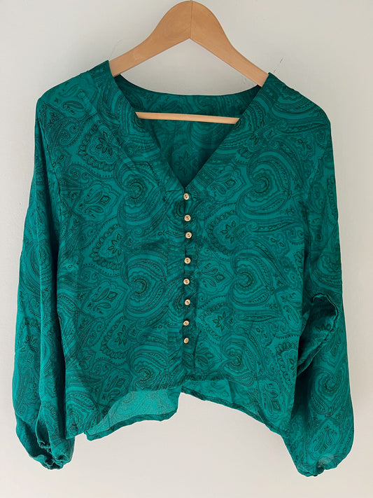 Long Sleeved 100% Silk Shirt