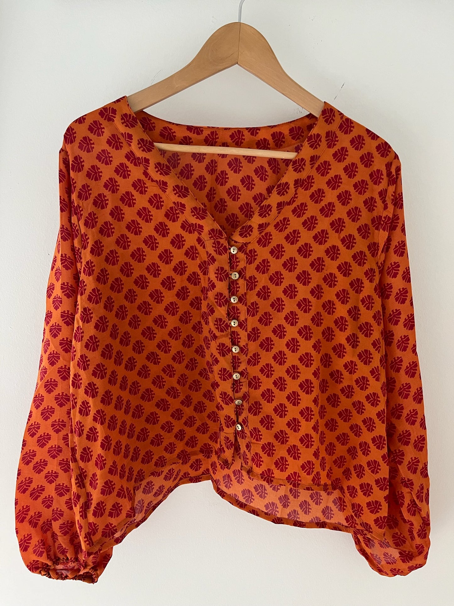 Long Sleeved 100% Silk Top