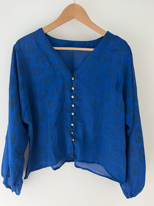 Long Sleeved 100% Silk Shirt