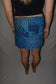 Vintage Sari Beaded Patchwork Bohemian Skirt - Blue (XS-S)