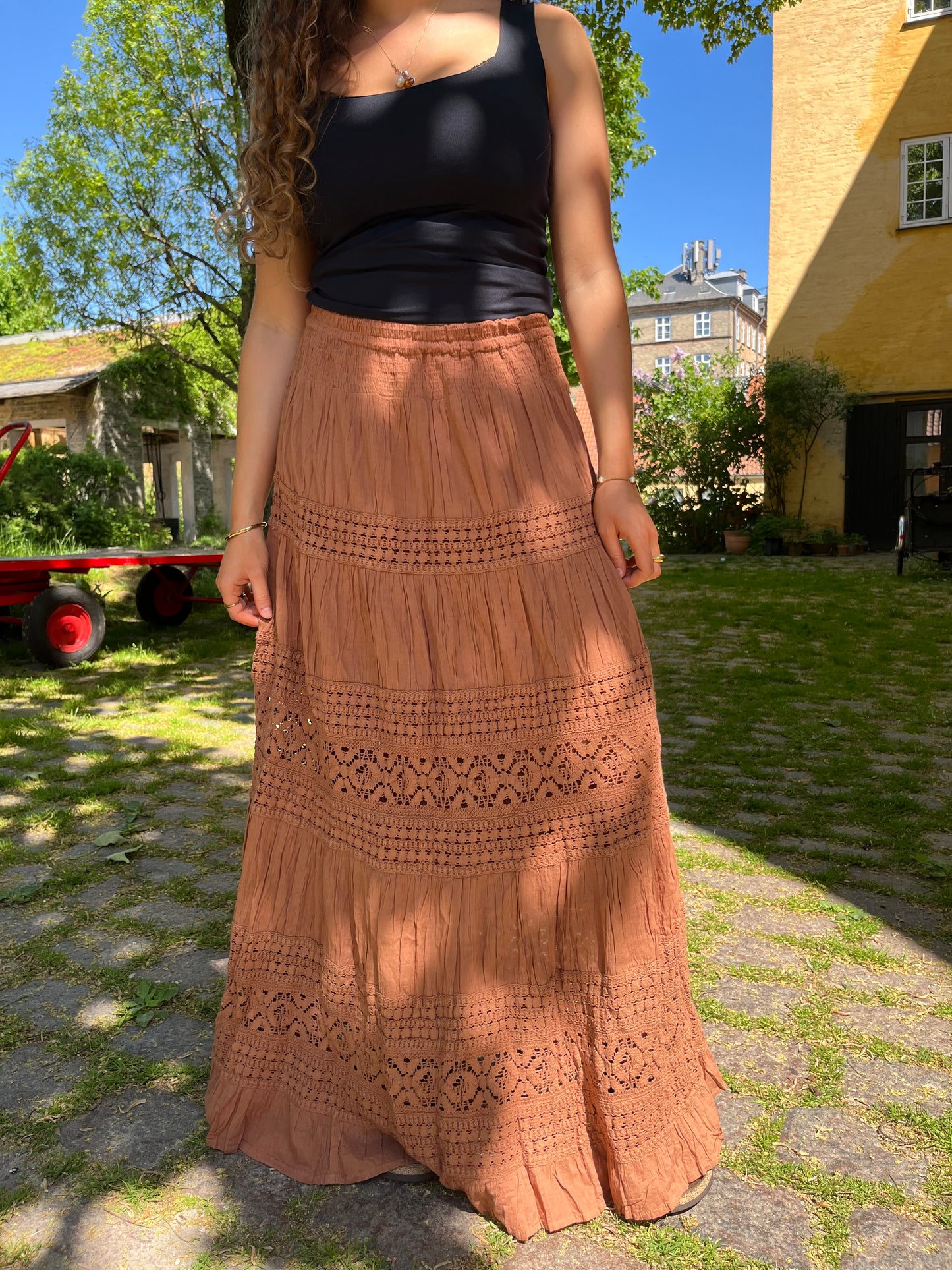 Copper Maxi Skirt