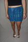 Vintage Sari Beaded Patchwork Bohemian Skirt - Blue (XS-S)