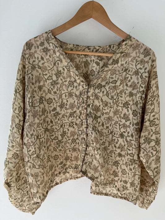 Long Sleeved 100% Silk Shirt