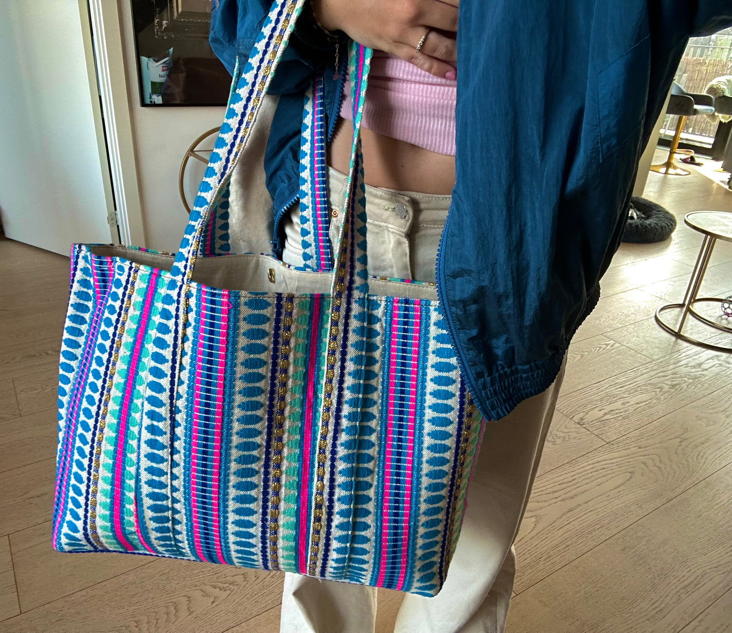 Shopper Tote Bag - Blue