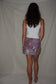 Vintage Sari Beaded Patchwork Bohemian Skirt - Purple (XS-S)