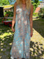 Long Ibiza Dress (With Gold Foil) - Turquoise