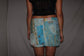 Vintage Sari Beaded Patchwork Bohemian Skirt - Turquoise (M-L)