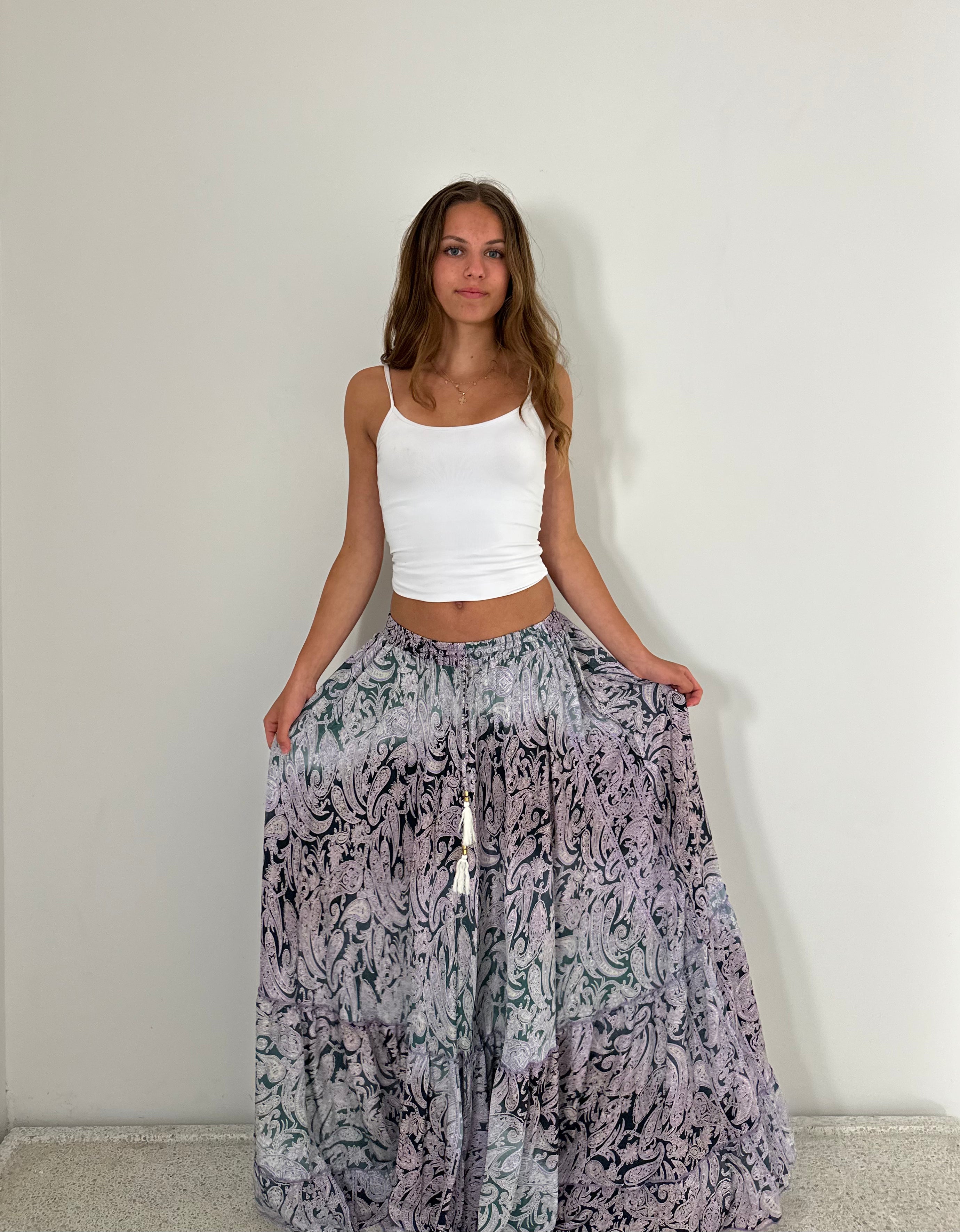 Extra long high waisted maxi skirt best sale