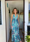 Long Gold Ibiza Dress Tierra - Blue