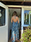 Long Gold Ibiza Dress Hawaii - Blue