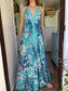 Long Gold Ibiza Dress Tierra - Blue