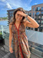 Short Ibiza Dress - Brown / Red